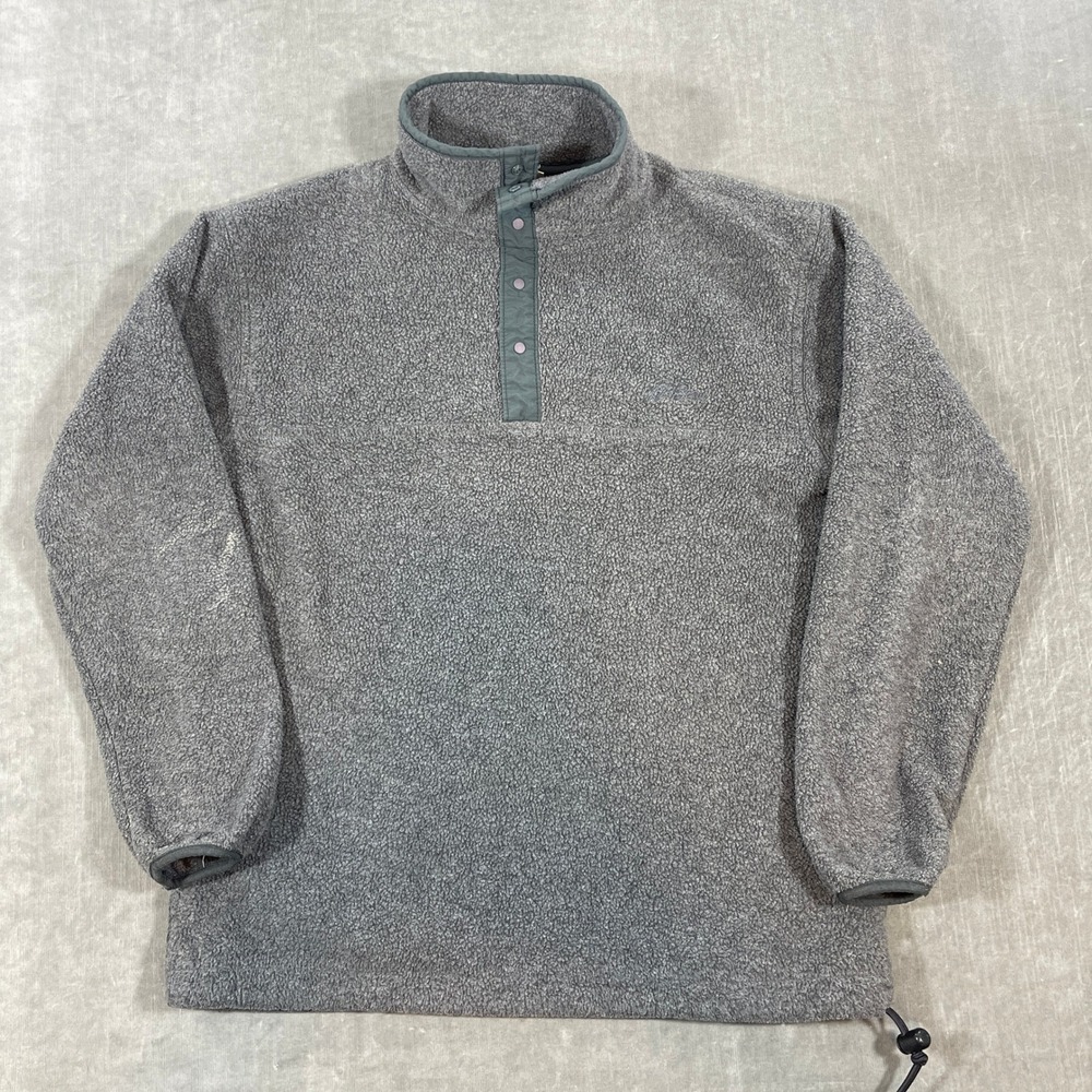 LL Bean‎ Womens Gray Small Quarter 1/4 Snap Fleece Pullover Sweater Jacket